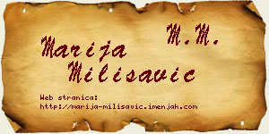 Marija Milisavić vizit kartica